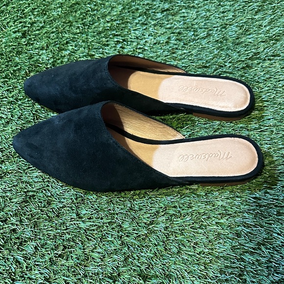 NEW Madewell Black Suede Women's Mules NWOB without box - Picture 2 of 4